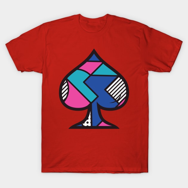 Abstract Spade Symbol Geometric Shapes T-Shirt by hakkamamr